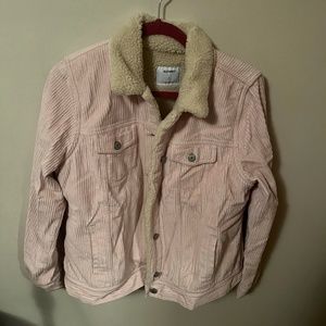Pink Corduroy Jacket with Sherpa Lining